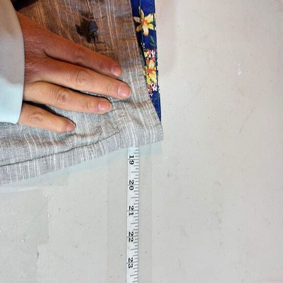 Modern amusement men’s flat front shorts Heathered gray small chino 100% cotton - Picture 6 of 9